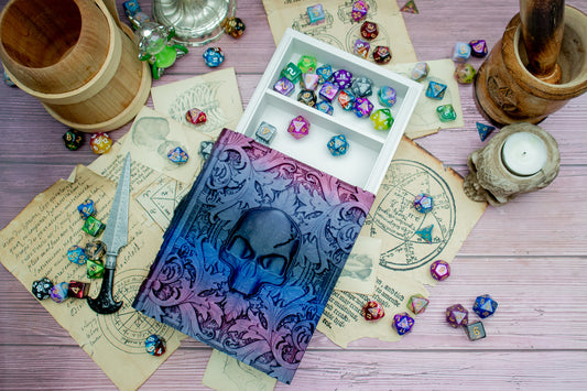 Necromancer skull Dice tome - Dice holder & Dice tray