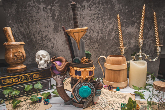 Magic Item Dice Mug + Dice Tower