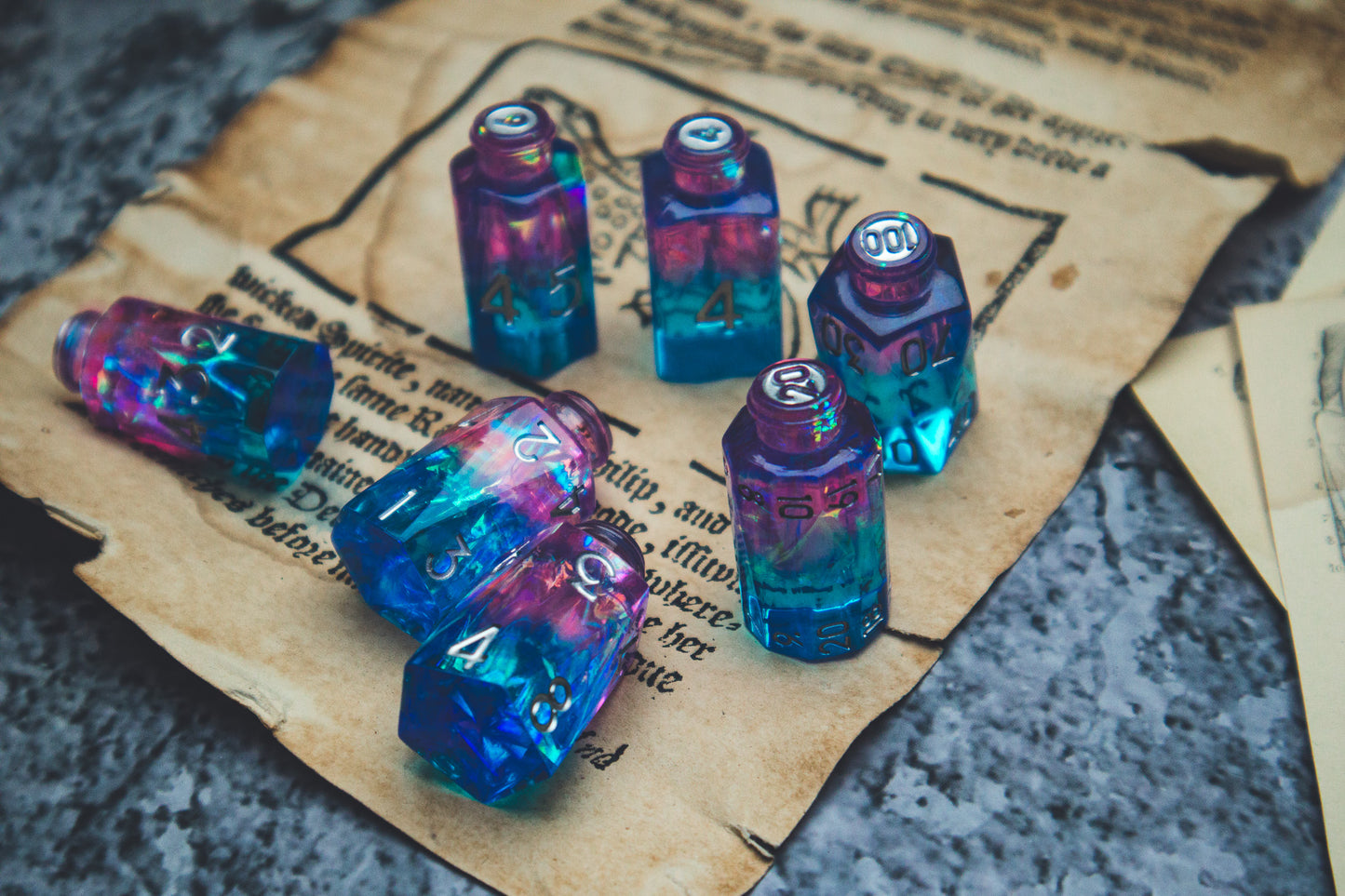 Tranquility - Potion bottle dice set