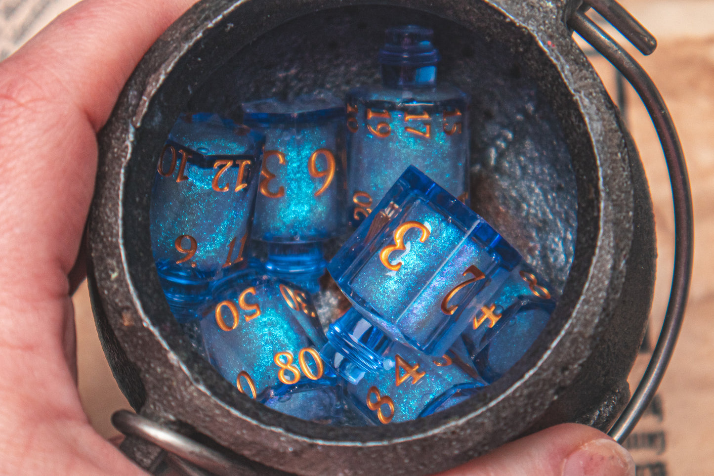 Moonveil - Liquid Core Potion bottle dice set