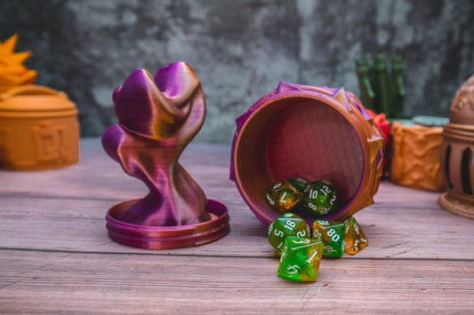Sorcerer dice box - The Flaming Feather & Flaming Filament