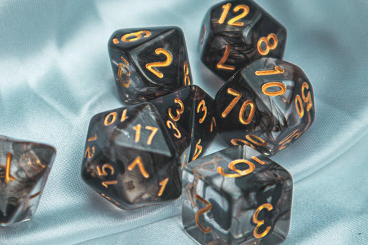 Cursed whispers dice set - The Flaming Feather & Flaming Filament