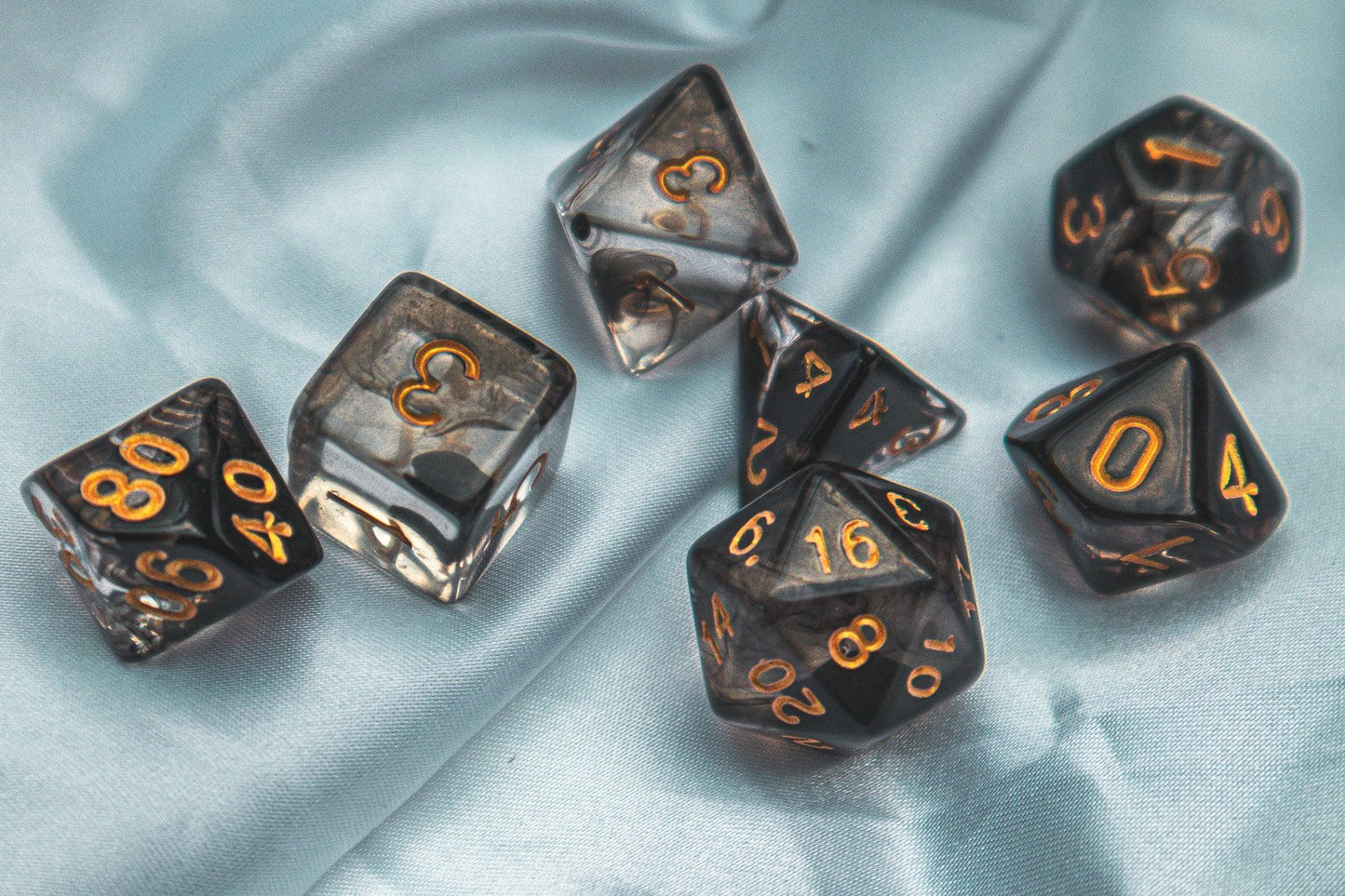Cursed whispers dice set - The Flaming Feather & Flaming Filament