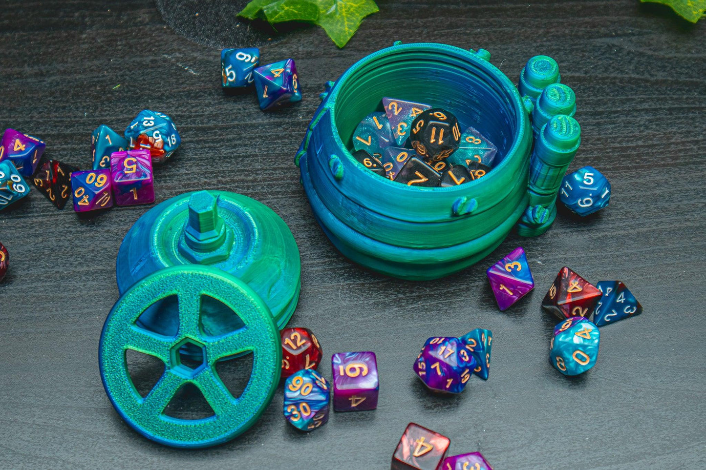 Gadgeteer Dice Box - The Flaming Feather & Flaming Filament