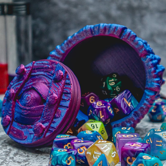 Mimic dice box - The Flaming Feather & Flaming Filament