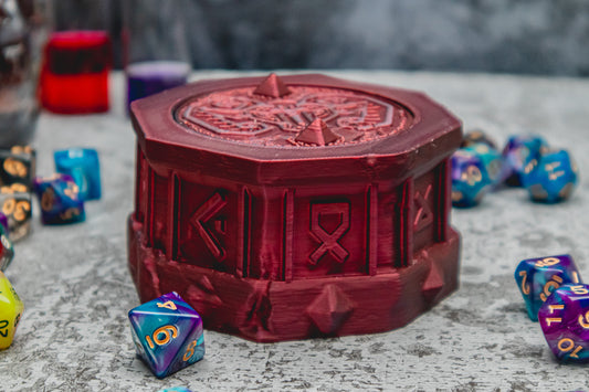 Dwarf dice box - The Flaming Feather & Flaming Filament