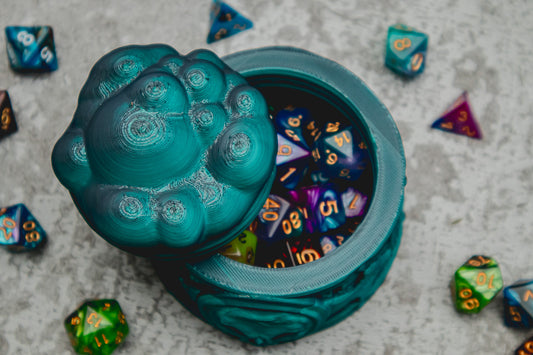 Tavern Brawler dice box - The Flaming Feather & Flaming Filament