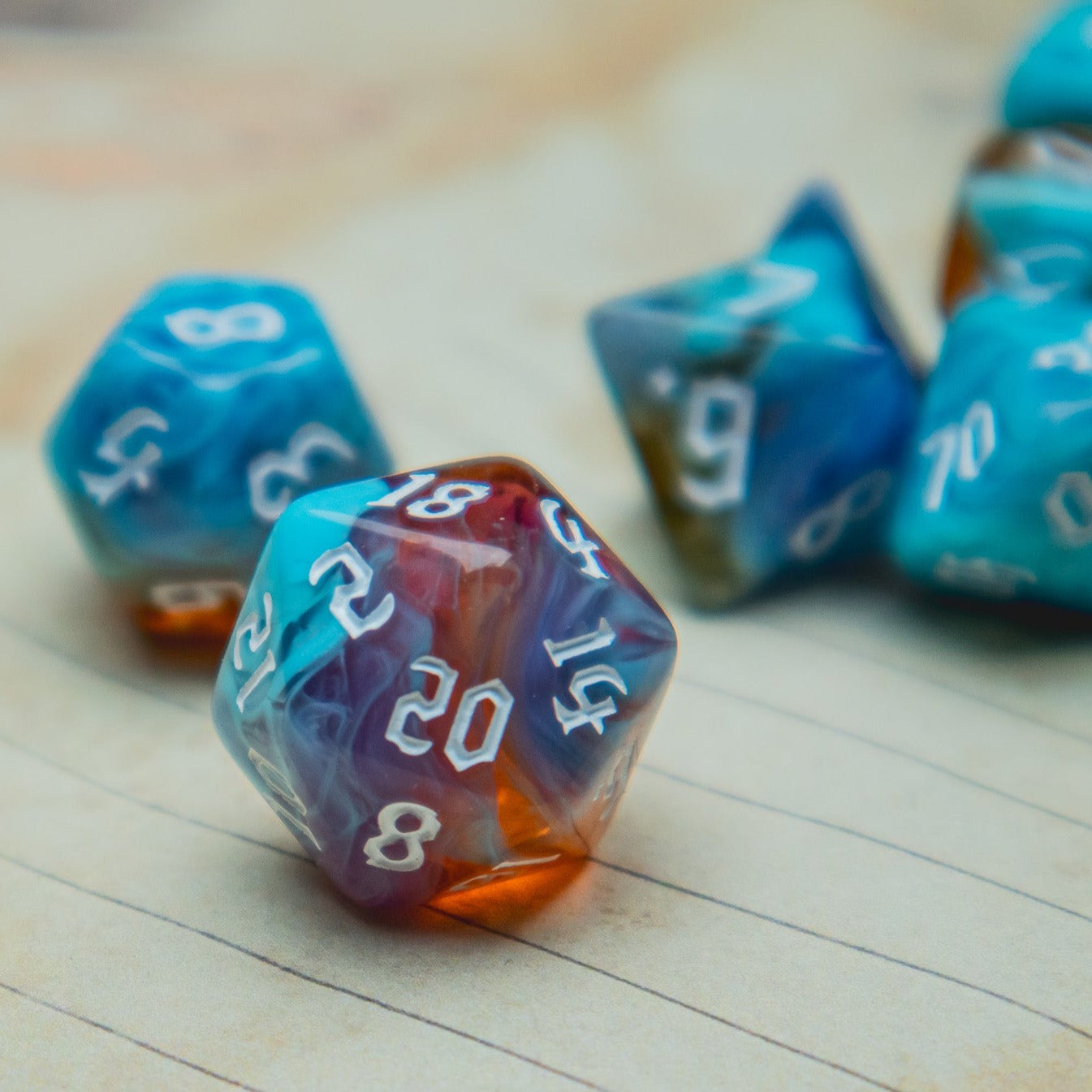 Eternal Sunrise Polyhedral dice set