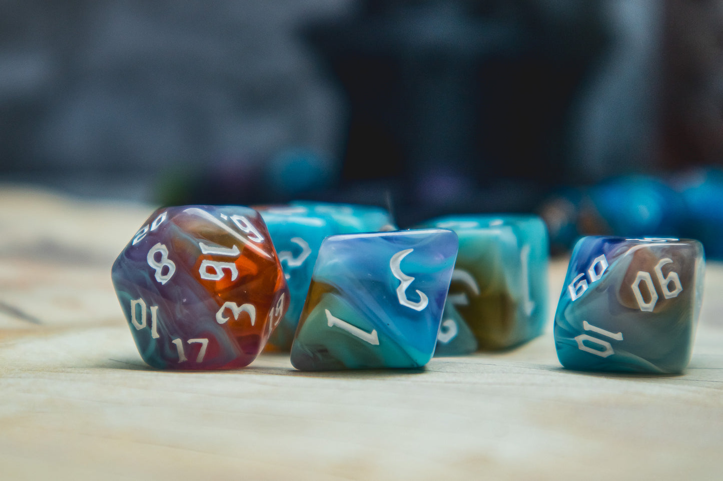 Eternal Sunrise Polyhedral dice set