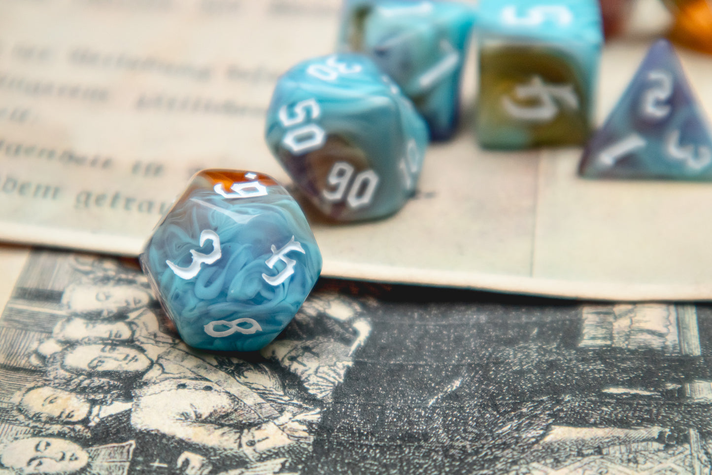 Eternal Sunrise Polyhedral dice set