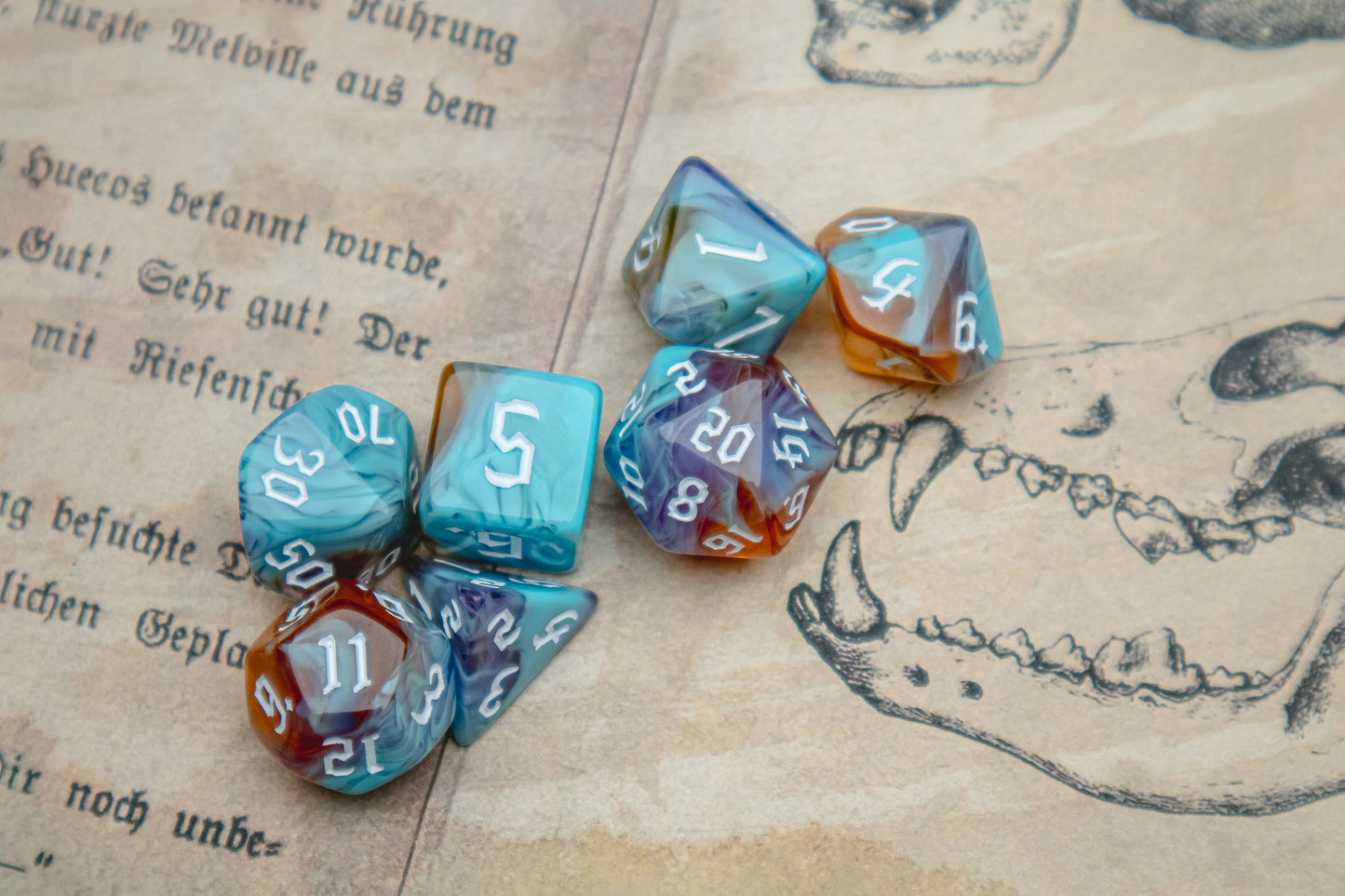 Eternal Sunrise Polyhedral dice set