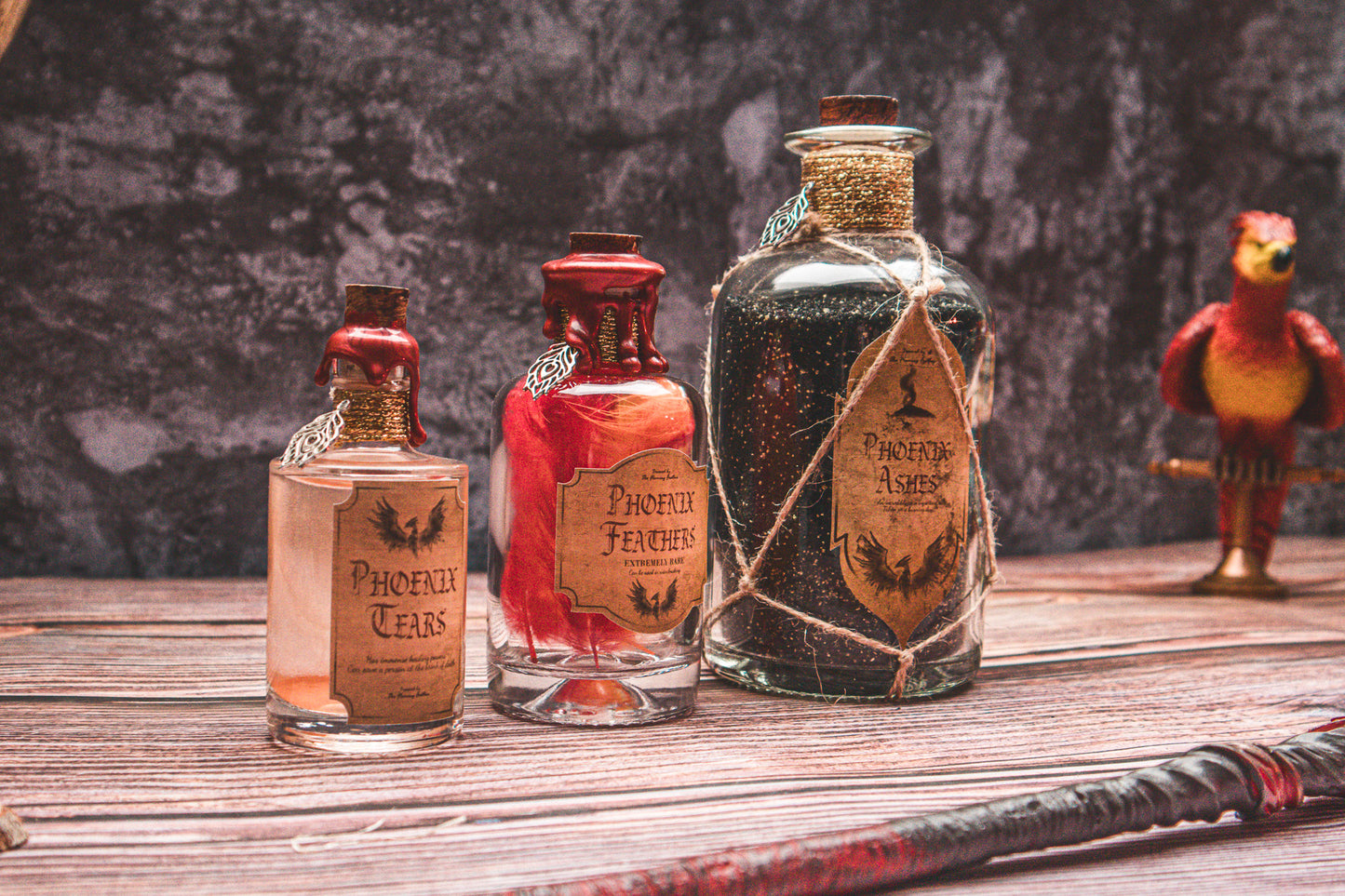 The Phoenix collection - The Flaming Feather & Flaming Filament