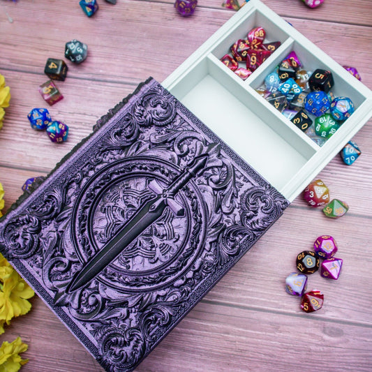 Sword Dice tome - Dice holder, Tower & Dice tray