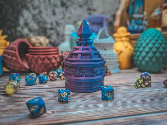 Necromancer Dice holder - The Flaming Feather & Flaming Filament