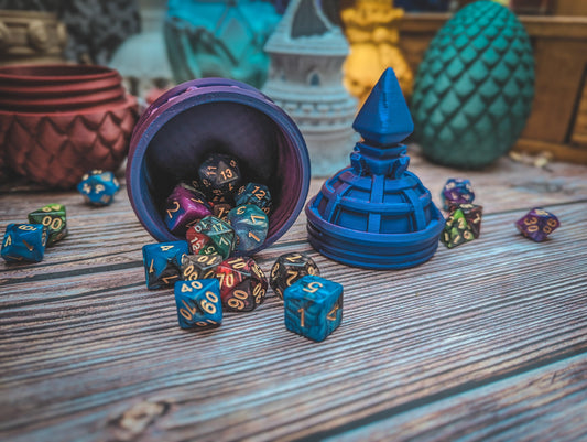 Necromancer Dice holder - The Flaming Feather & Flaming Filament