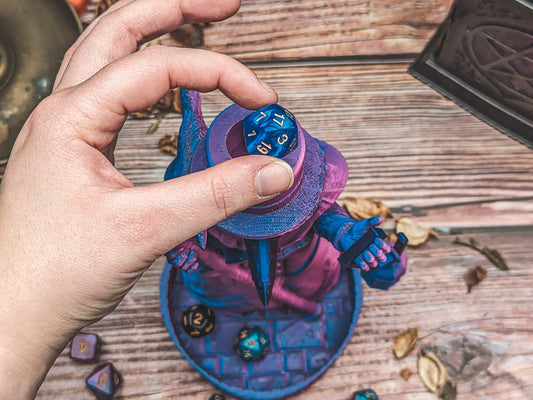 Plague Doctor Dice tower - The Flaming Feather & Flaming Filament