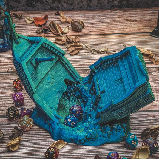 Shipwreck dice tower - The Flaming Feather & Flaming Filament