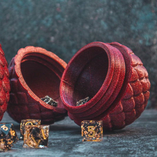 Dragon egg - screw on dice holder - The Flaming Feather & Flaming Filament