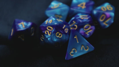 Faerie Fire Polyhedral dice set - Soft edge