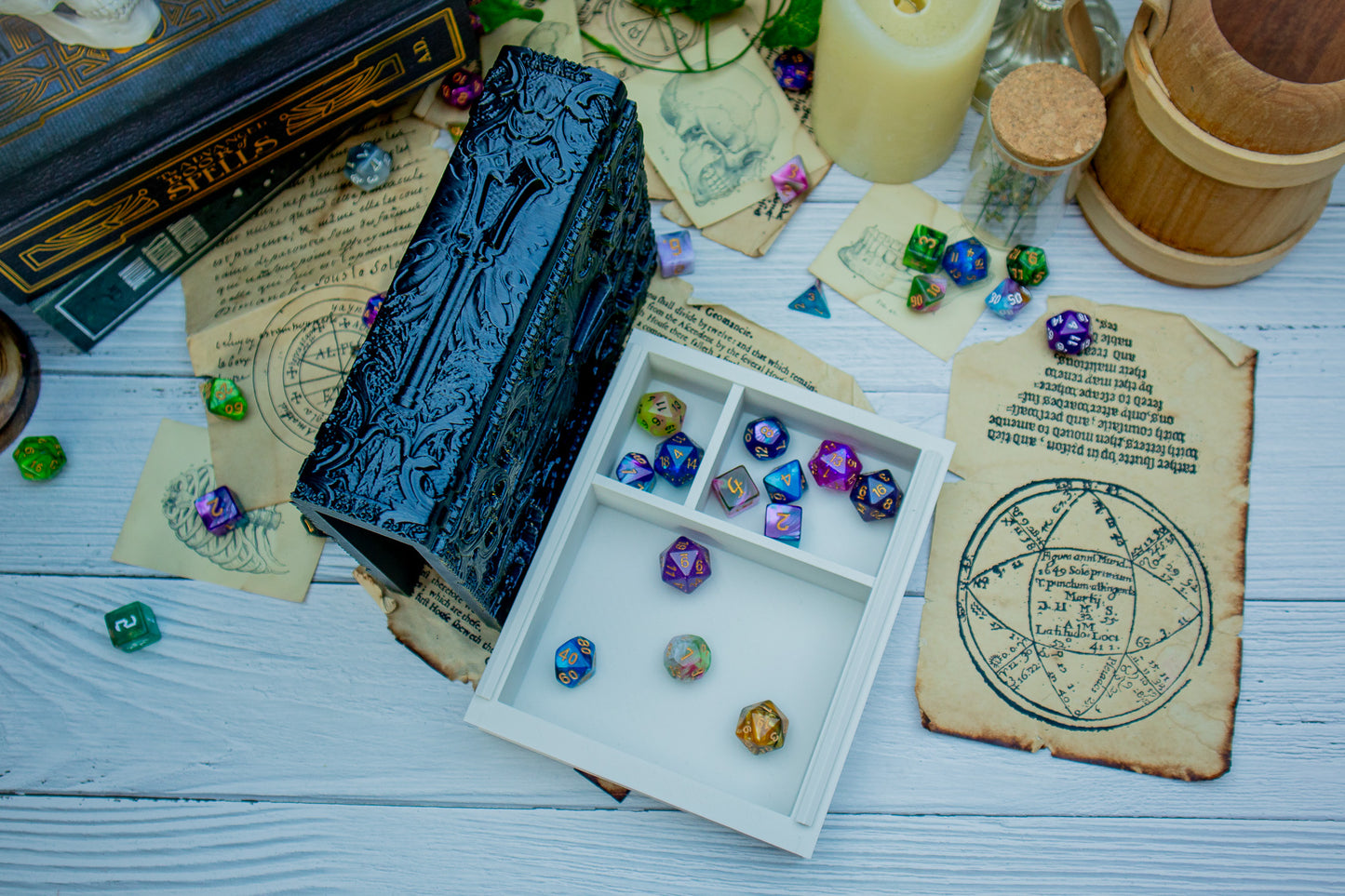 Divine Staff Cleric Dice tome - Dice holder & Dice tray