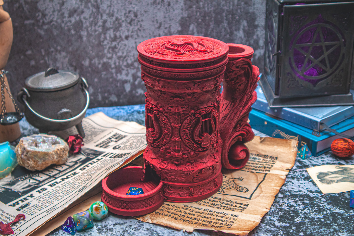 Bard Lyre Dice Tower Mug