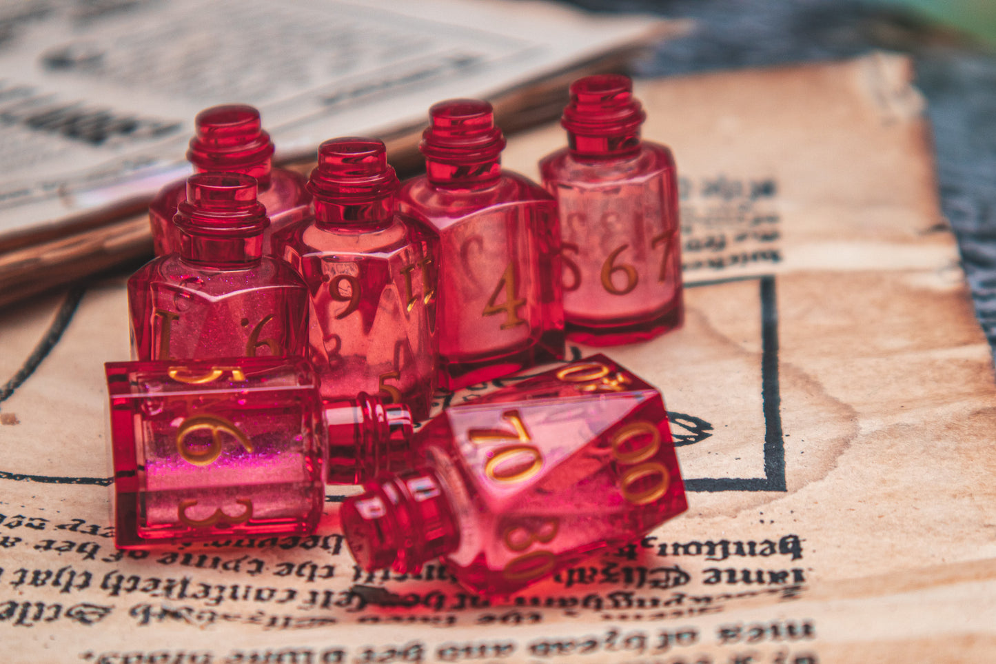 Ember of Vitality - Liquid Core Potion bottle dice set