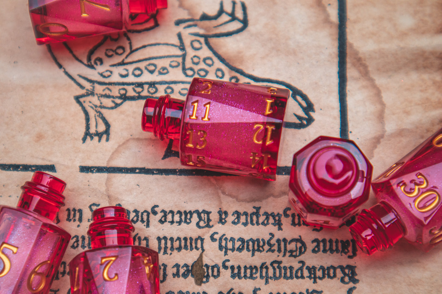 Ember of Vitality - Liquid Core Potion bottle dice set