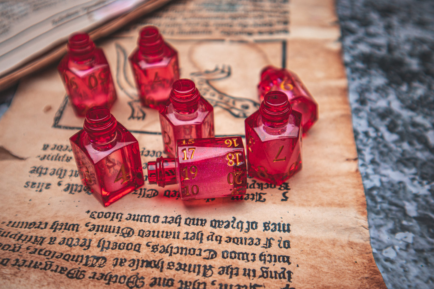 Ember of Vitality - Liquid Core Potion bottle dice set