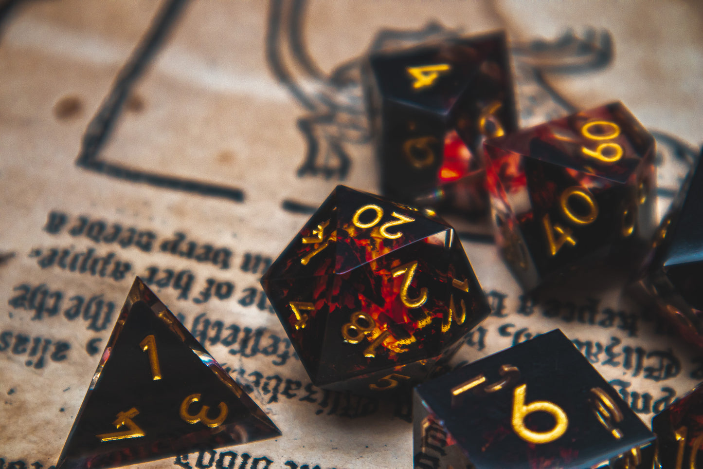 Infernal Fire - Premium resin dice set