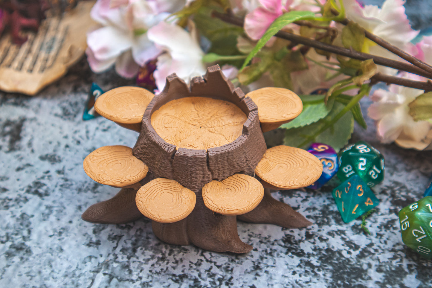 Whimsical tree dice holder + STL