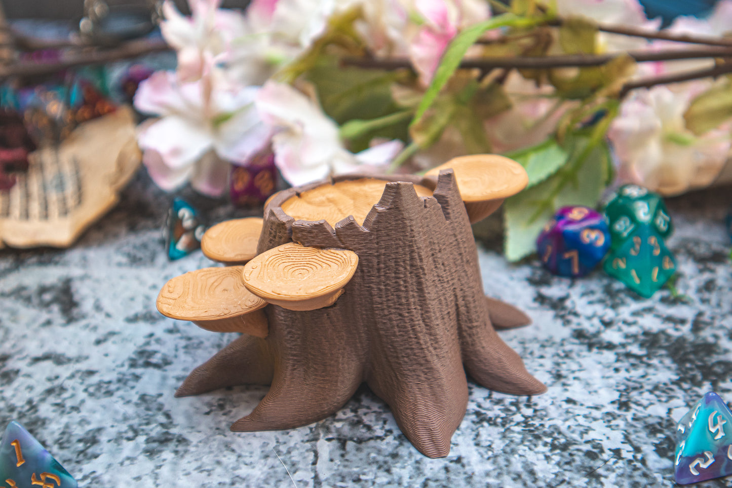 Whimsical tree dice holder + STL