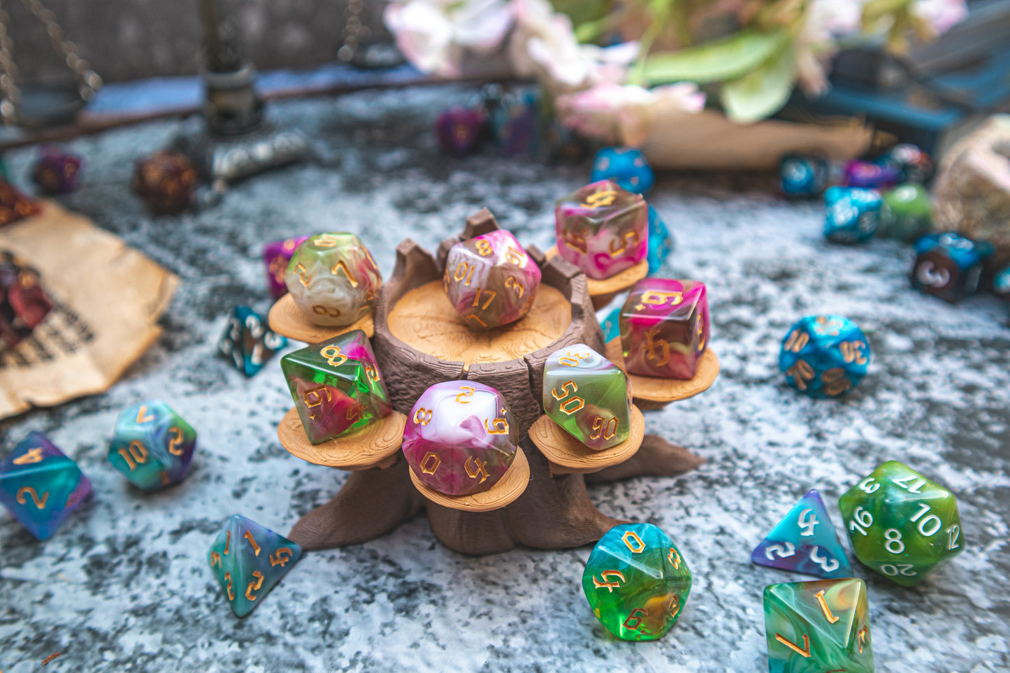 Whimsical tree dice holder + STL