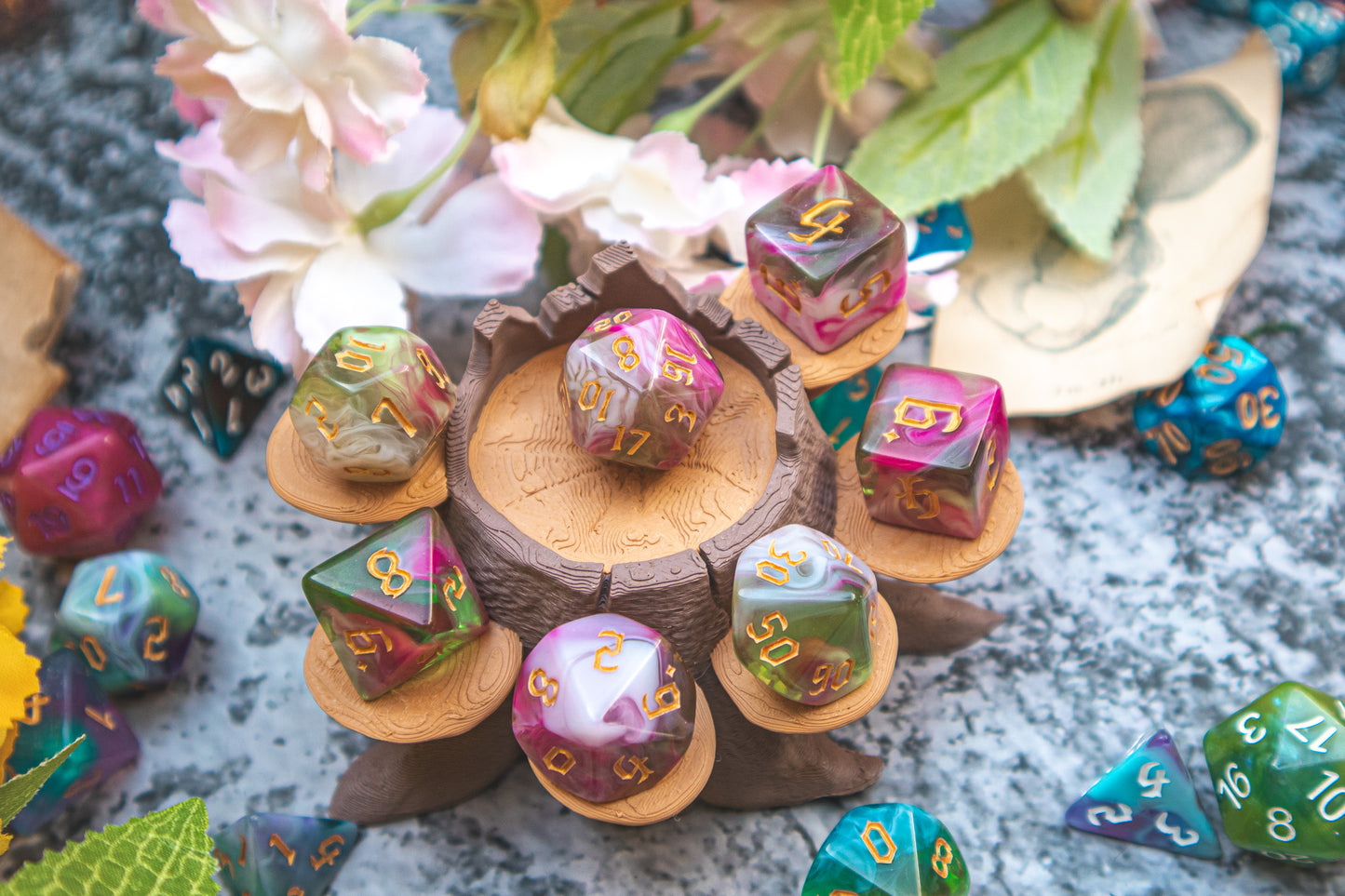 Whimsical tree dice holder + STL