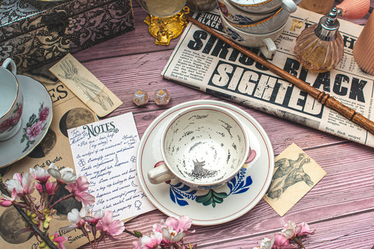 The Grim Hand-Painted Vintage Tea Cups