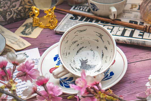 The Grim Hand-Painted Vintage Tea Cups