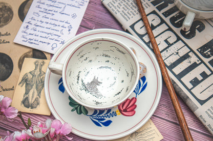 The Grim Hand-Painted Vintage Tea Cups