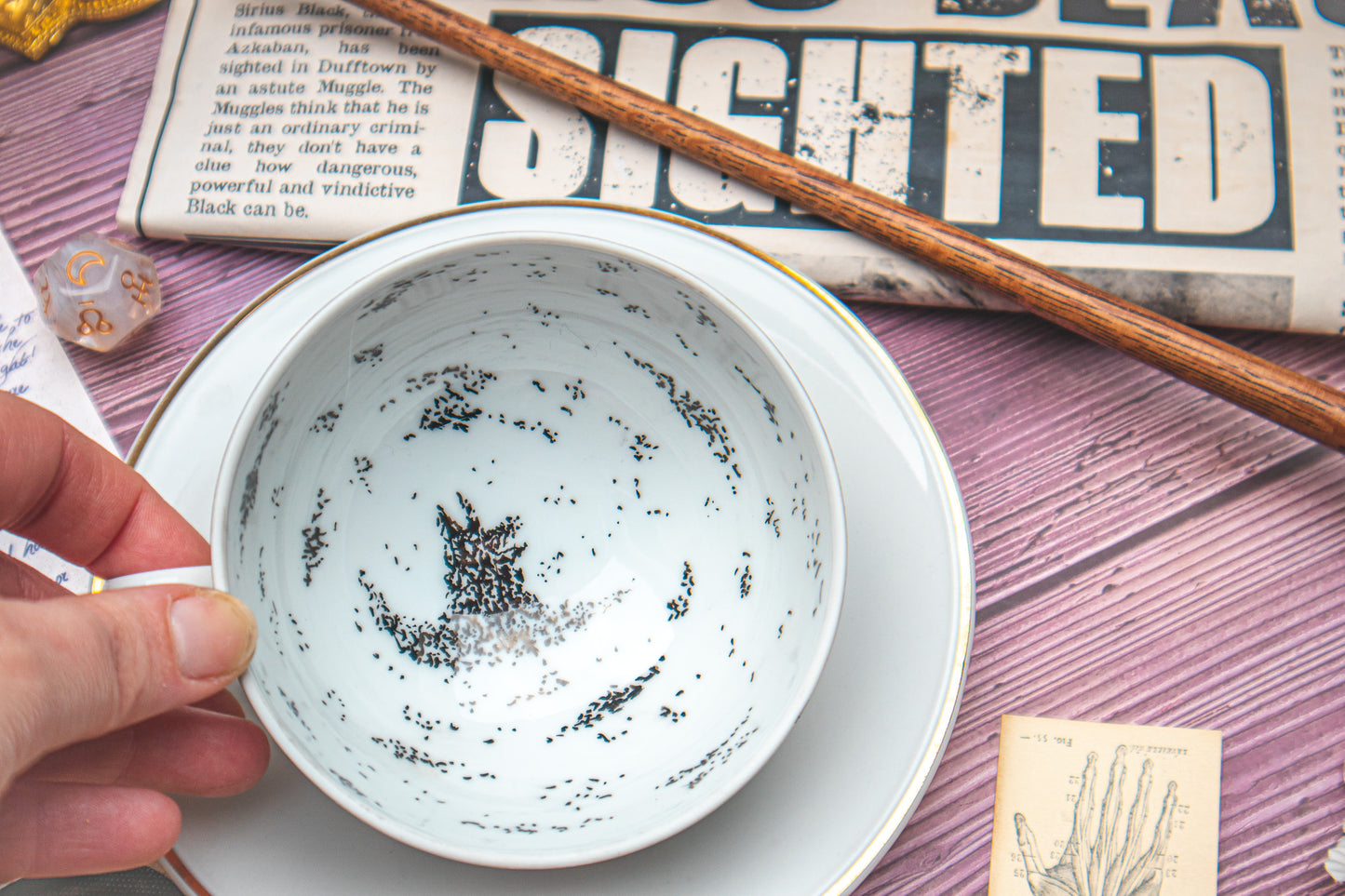 The Grim Hand-Painted Vintage Tea Cups