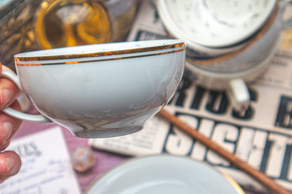 The Grim Hand-Painted Vintage Tea Cups