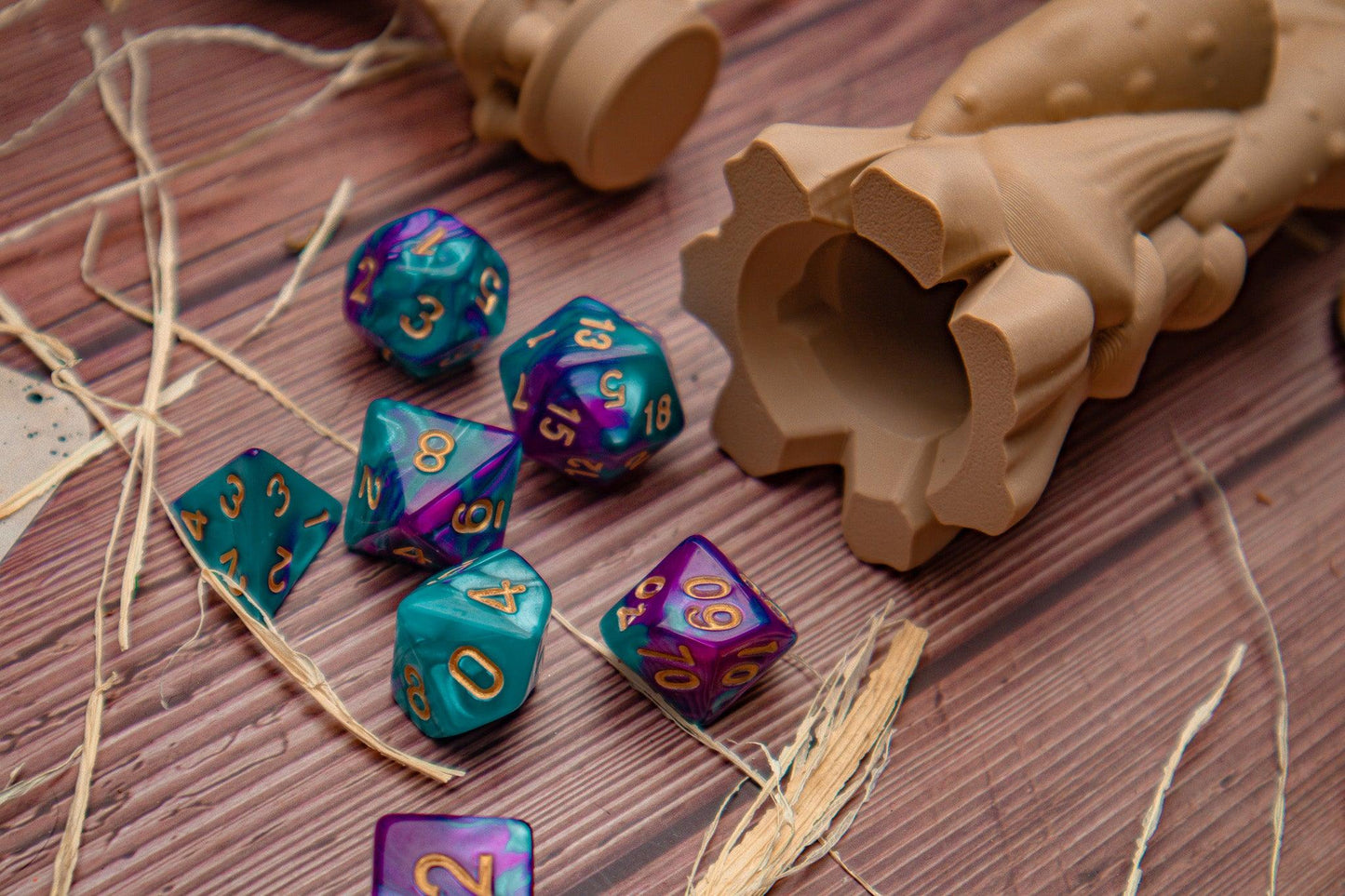 Feywild dice wand holder - The Flaming Feather & Flaming Filament