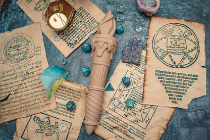 Crystal dice wand Dnd - The Flaming Feather & Flaming Filament