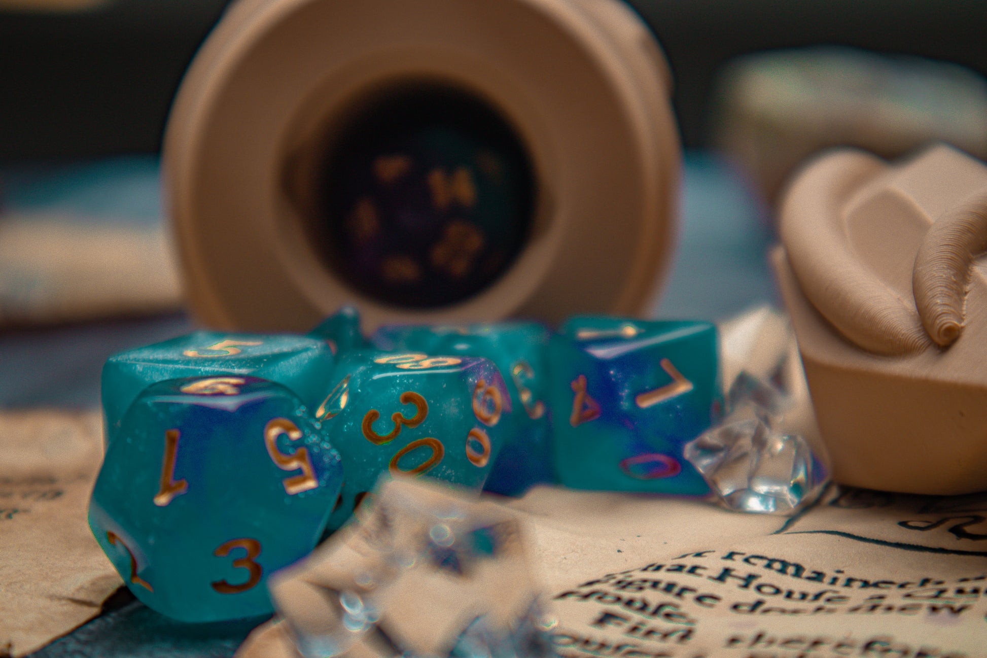 Crystal dice wand Dnd - The Flaming Feather & Flaming Filament