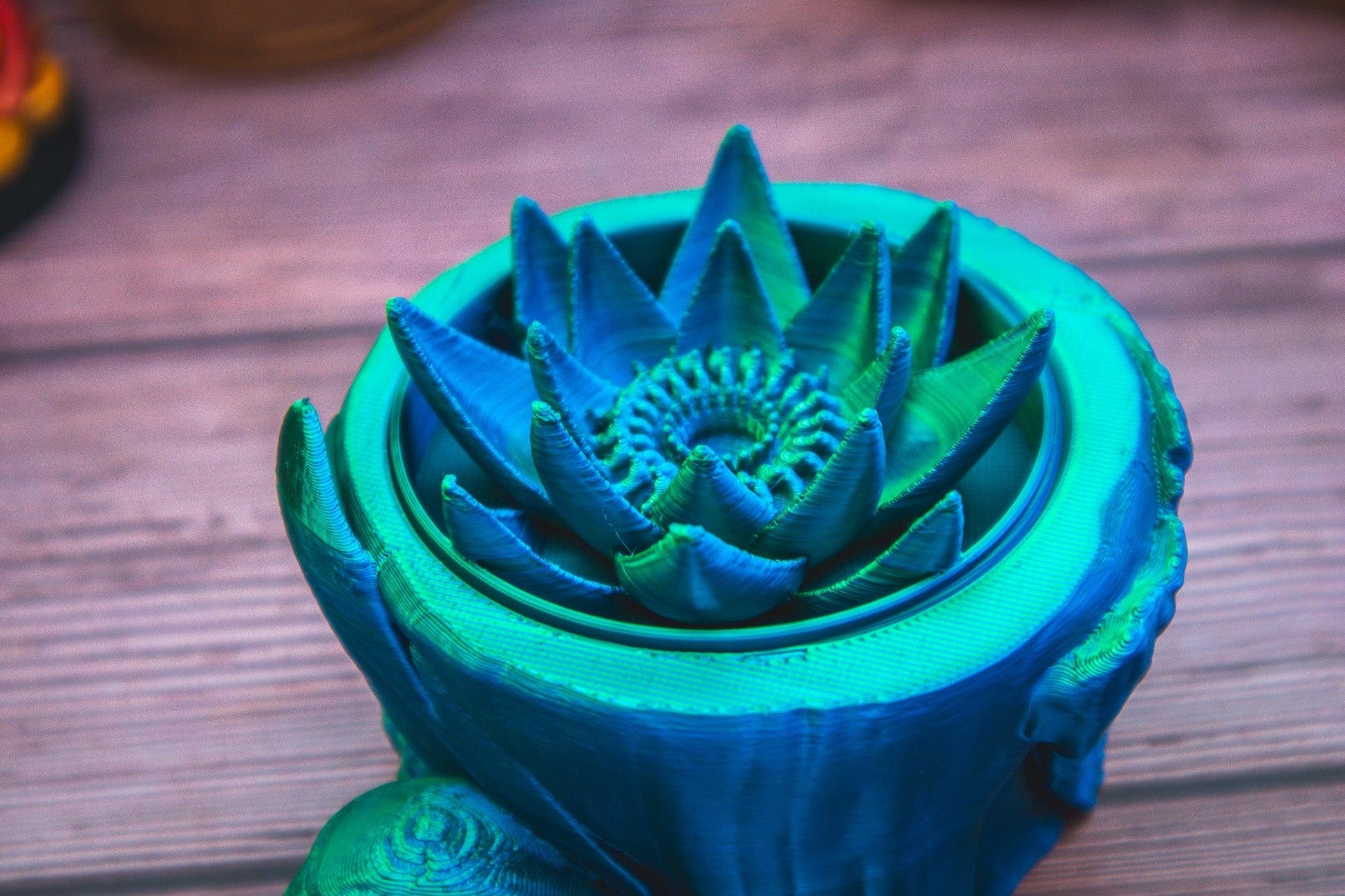 Druid dice box - The Flaming Feather & Flaming Filament