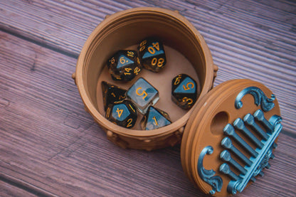 Bard dice box - The Flaming Feather & Flaming Filament