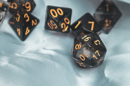 Cursed whispers dice set - The Flaming Feather & Flaming Filament