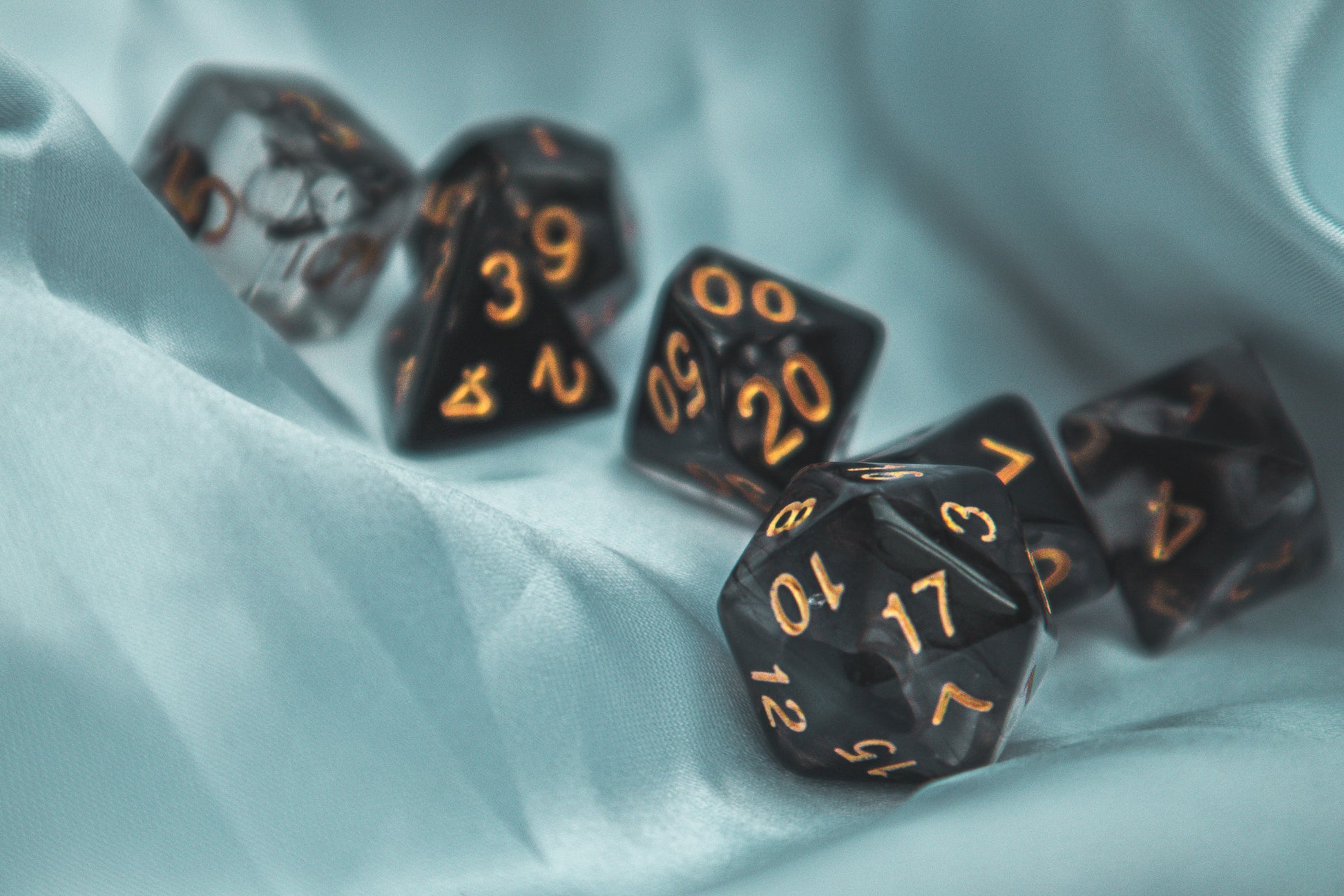Cursed whispers dice set - The Flaming Feather & Flaming Filament