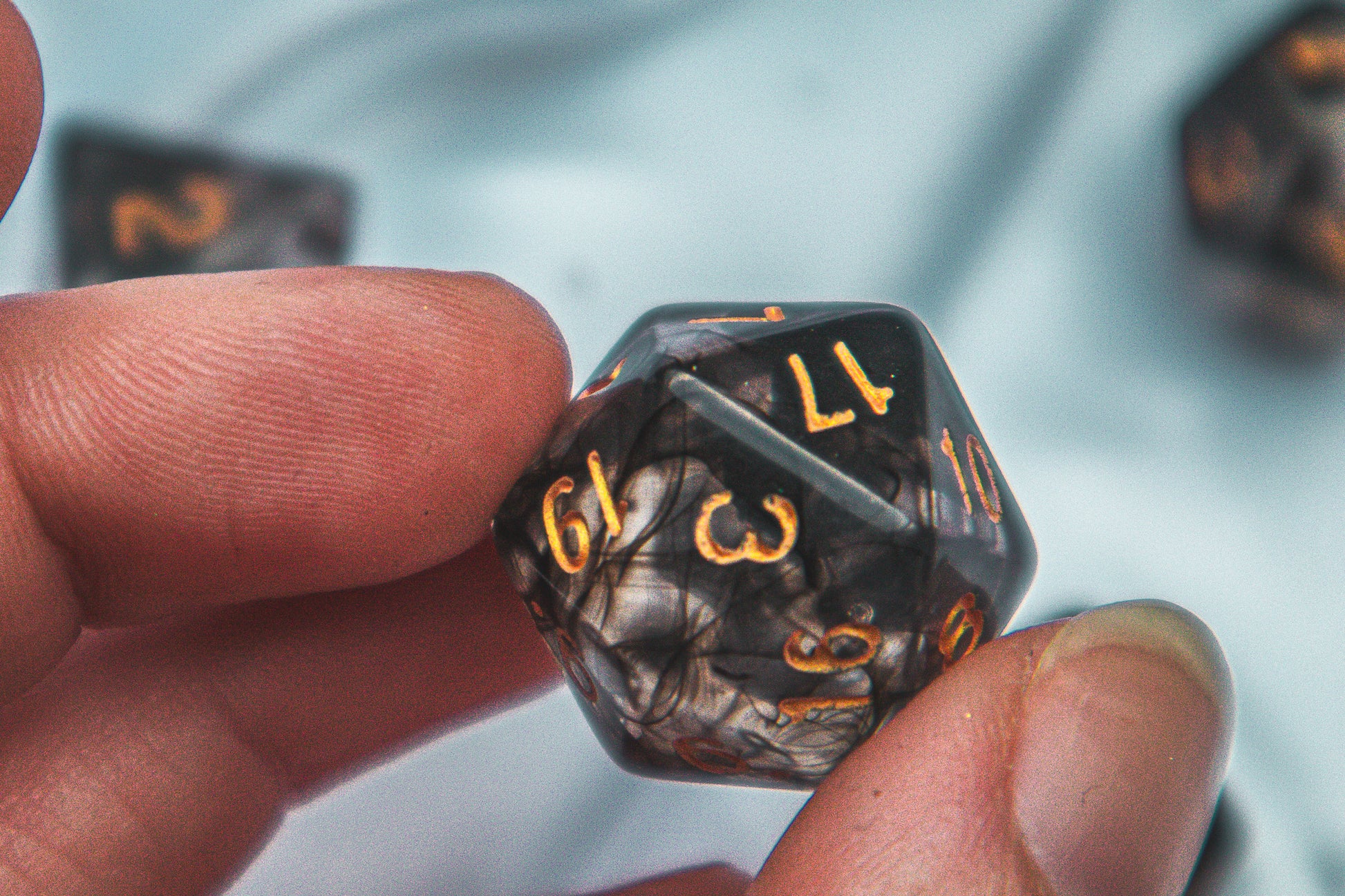 Cursed whispers dice set - The Flaming Feather & Flaming Filament