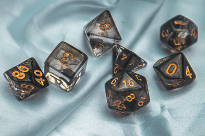 Cursed whispers dice set - The Flaming Feather & Flaming Filament