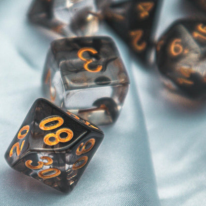 Cursed whispers dice set - The Flaming Feather & Flaming Filament