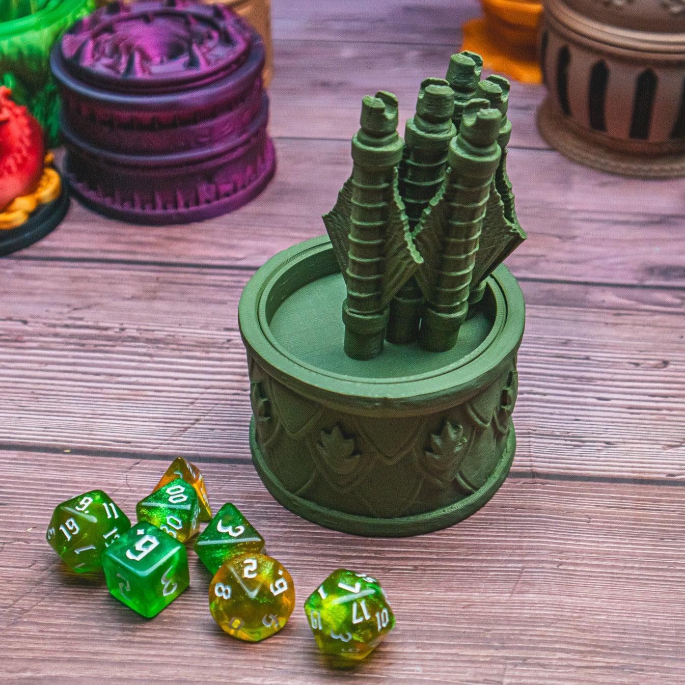 Ranger dice box – The Flaming Feather & Flaming Filament