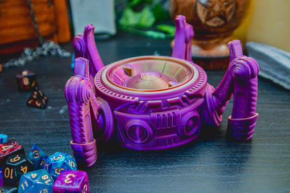 Artificer / Automaton Dice Box - The Flaming Feather & Flaming Filament